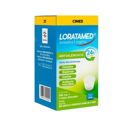 Anti Alergico Loratamed 1 Mg/Ml Xarope 100Ml preço